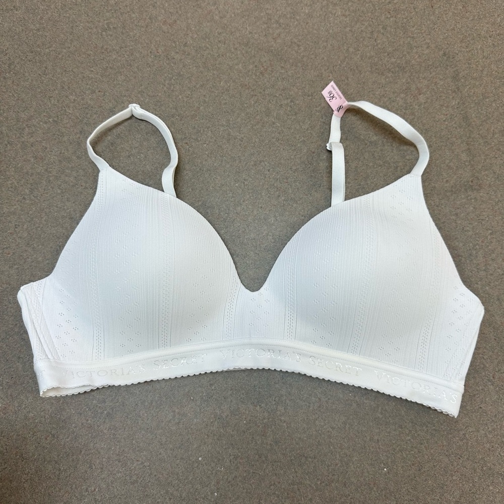 VS Lightly Lined Wireless Bra 36B WHITE